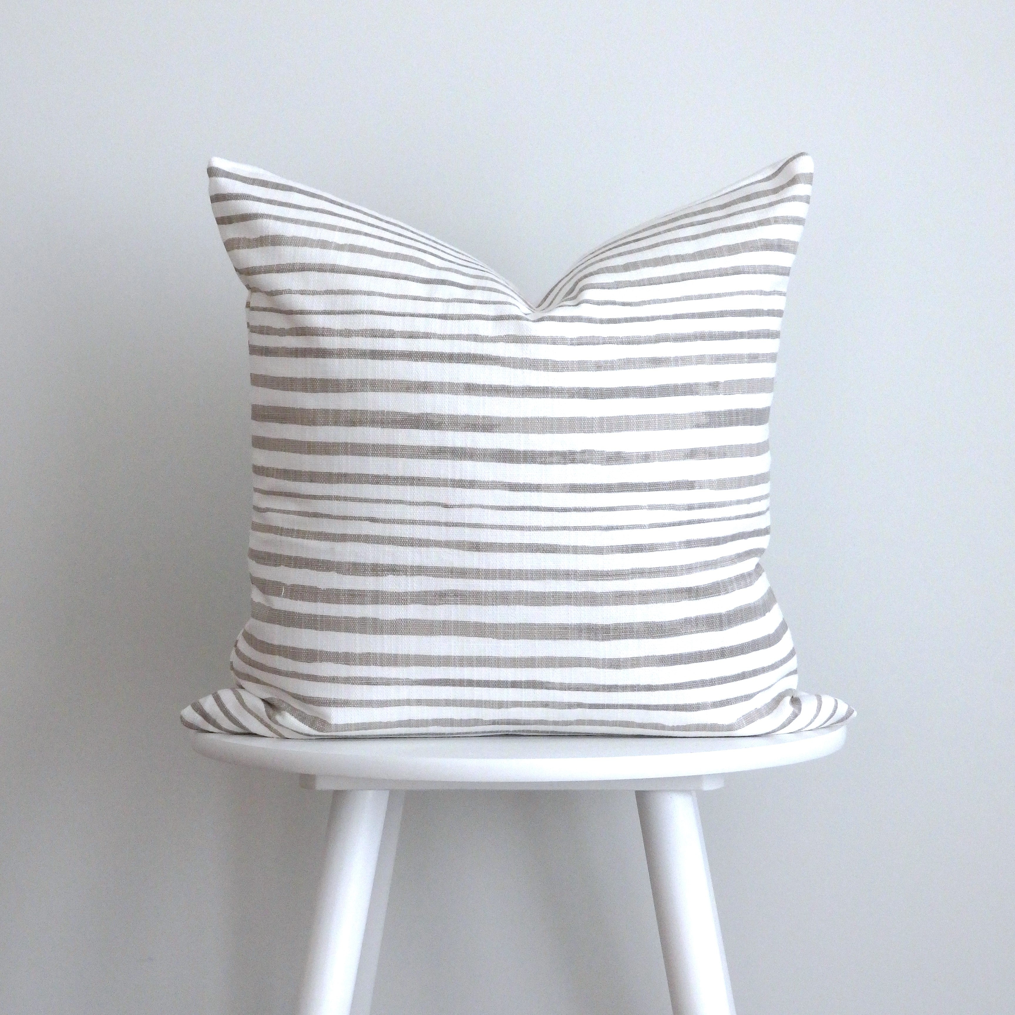 Beige Stripe with natural background cushion cover