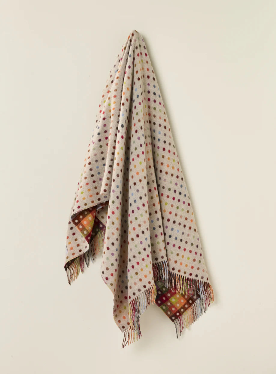 Multispot - Beige 100% Merino Throw